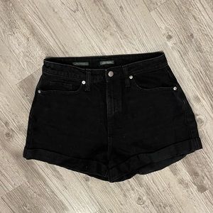 High Waisted Black Jean Shorts
